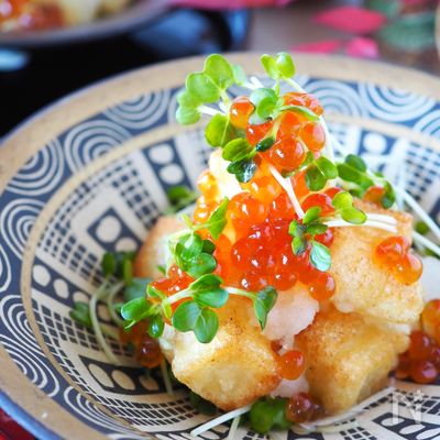 【切り餅活用】揚げない香ばし焼き餅とこぼれいくらのおろし和え