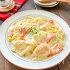 【白菜と鶏むね肉のクリーム煮】とろっと♡生クリーム無しで簡単