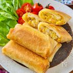 【エビとコーンのカレークリーム春巻き】豆腐と米粉で簡単！