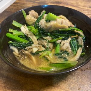 ゆーなの作ってみた!投稿(鶏と小松菜のスタミナ炒め)