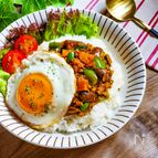 なすとかぼちゃのドライカレー