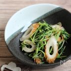 火も包丁も使わない！豆苗とちくわのわさび醤油和え