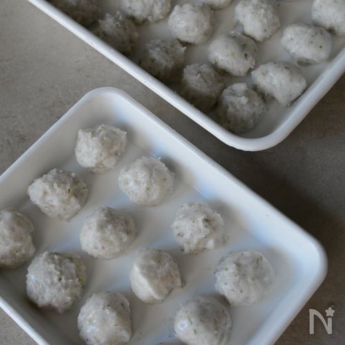 下味冷凍エビ団子