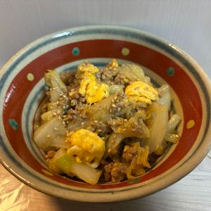 1224899の作ってみた!投稿(【肉みそキャベたま炒め】パパッと美味しい！ご飯が進む♡)