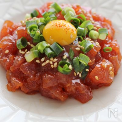 まぐろDEユッケ風
