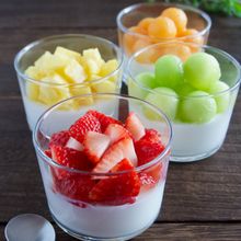 【フルーツのせ牛乳プリン】寒天なのに ふるふるトロリの舌触り