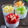 【フルーツのせ牛乳プリン】寒天なのに ふるふるトロリの舌触り