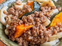 【かぼちゃとれんこんのそぼろ甘酢あん】秋に食べたい🍁