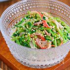 お湯をかけるだけ♪『豆苗とカニカマのコクうま♡マヨポンあえ』