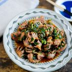 香ばしい！砂肝のにらラー油炒め