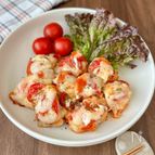 【ミニトマトのせ♪むね肉でピザ風チキン】