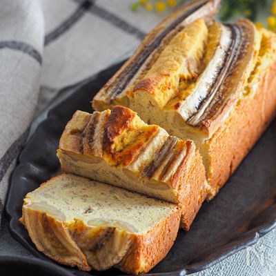 【バナナパウンドケーキ】低脂質・低糖質、小麦粉・バター不使用