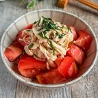 レンジで簡単♩ささみとトマトのさっぱりあえ