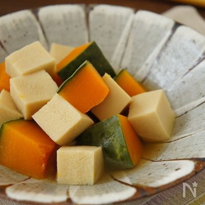 高野豆腐とかぼちゃの炊いたん