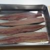 焼きシメサンマの押し寿司の工程1