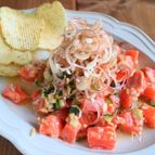 薬味たっぷり！サーモンタルタル