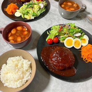 ぽてちの作ってみた!投稿(我が家のチーズinハンバーグ。)