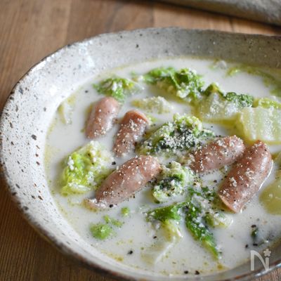 白菜たっぷりのミルクスープ