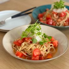 つるんと爽快!10分で完成!『トマツナおろし冷製パスタ』