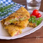 カリカリチーズでパタンと畳むだけ♪キャベツのおつまみ焼き」