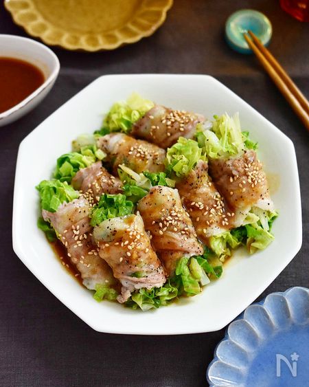 ＼レンジで５分／豚バラキャベツのみそだれ蒸し