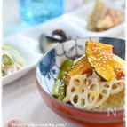 豆腐ハンバーグ彩りあんかけ