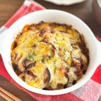 【なすとミートソースのとろ～りチーズ焼き】子どもも喜ぶ♡
