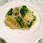 まるでパスタ⁉︎ 菜の花と新じゃがの塩麹ペペロンチーノ