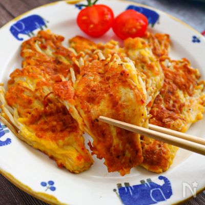 簡単おつまみ♪えのきのチーズピカタ