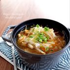 たっぷりもやしで大満足！豚こまカルビスープ風