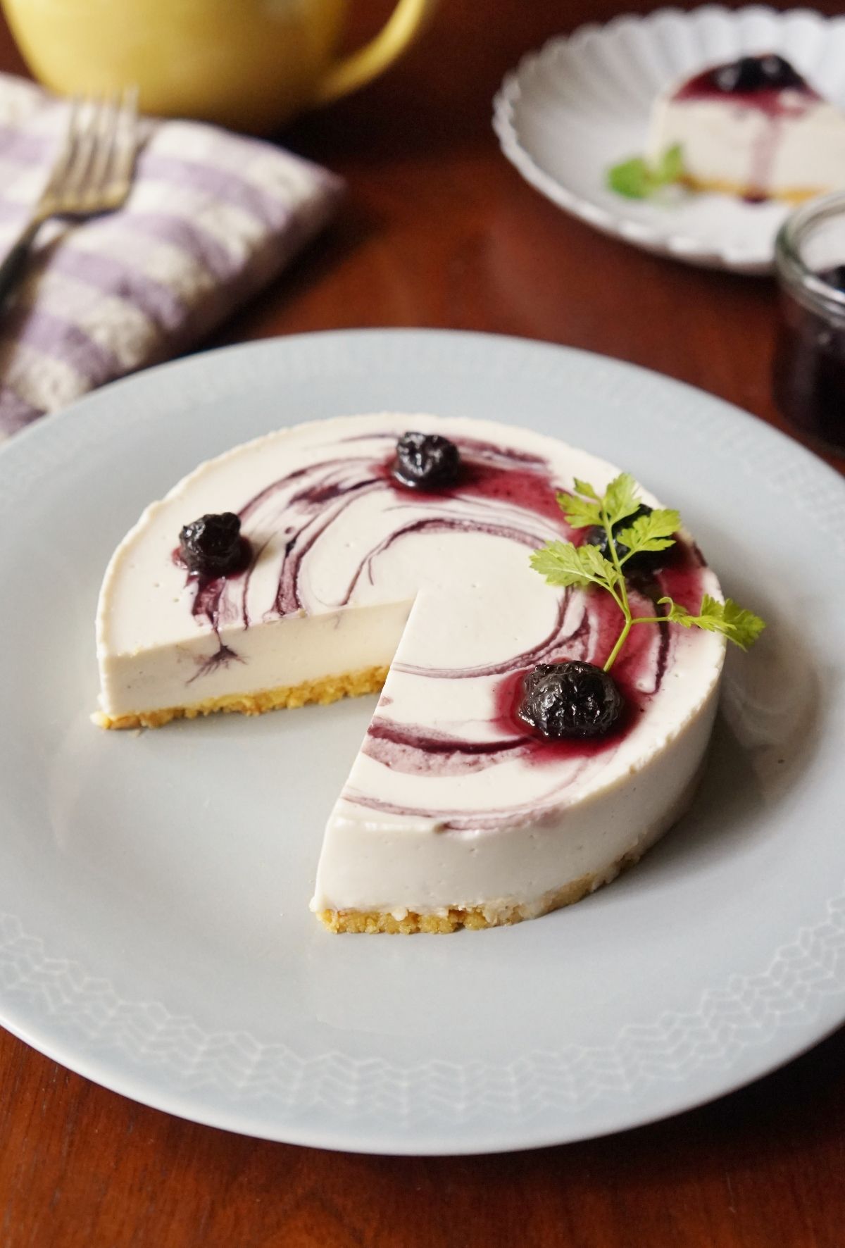 Wブルーベリーソースの豆腐レアチーズケーキ レシピサイトnadia