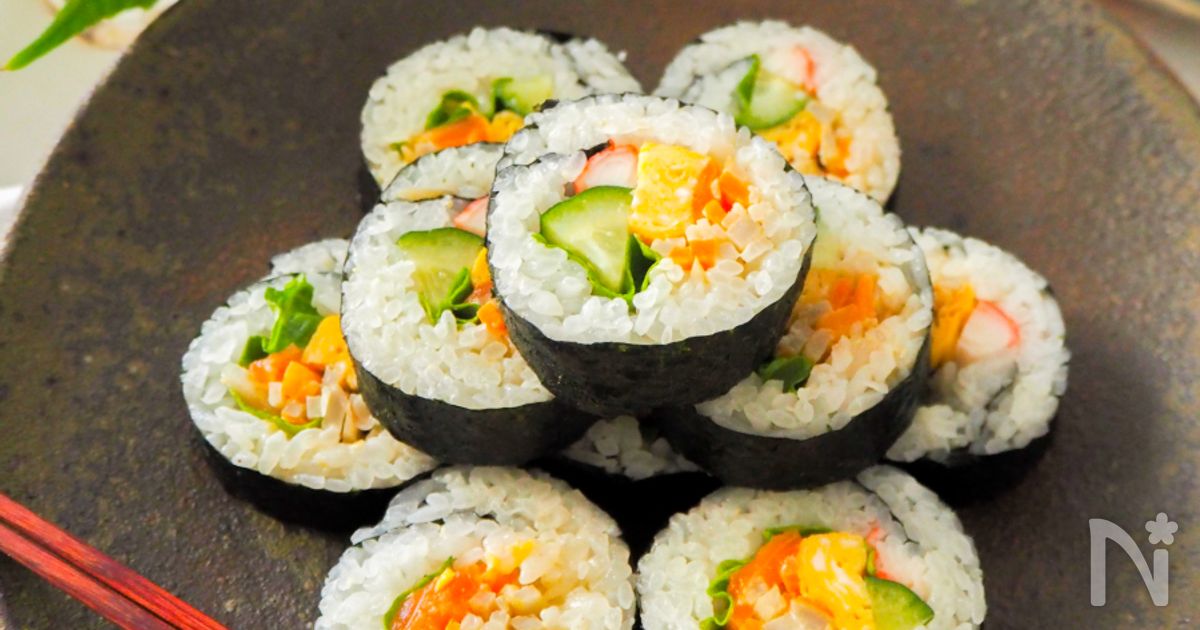 節分の恵方巻きに！７種類の具材でサラダ巻き