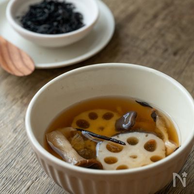 レンコンと平茸の味噌汁