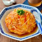 ふわとろたまご♩たっぷり醤油あんの天津飯