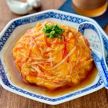 ふわとろたまご♩たっぷり醤油あんの天津飯