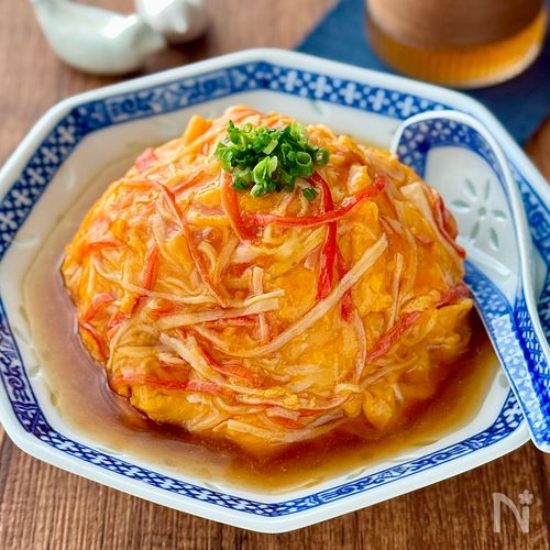 ふわとろたまご♩たっぷり醤油あんの天津飯