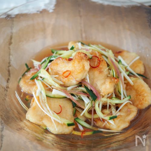 【鶏むね肉の香味南蛮】香味野菜でさっぱりやみつき♪