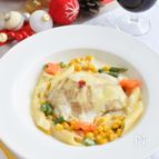 チーズとろける♪チキンのコーンクリーム煮込みペンネ