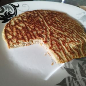 1195977の作ってみた!投稿(すぐできる！バナナ×きなこ×オートミールのふわもちパンケーキ)