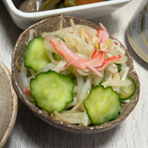 みーこの作ってみた!投稿(簡単副菜☆『きゅうりとかにかまのさっぱり甘酢和え』)