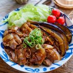 【細切り生姜がシャキッと香る♪】豚バラと茄子の黒酢照り焼き