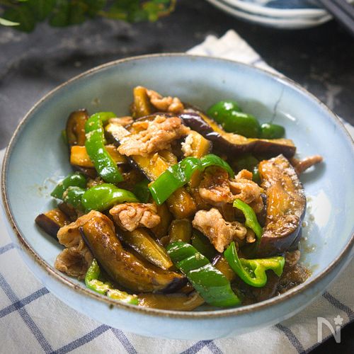 夏バテ対策♪レンジでオイル不使用！茄子と豚ばら肉の中華炒め