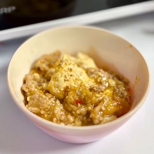 りりの作ってみた!投稿(【ピリッと旨い♡︎やみつき麻婆丼】包丁不使用！10分レシピ)