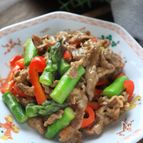 アスパラ入り青椒肉絲