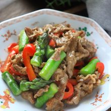 アスパラ入り青椒肉絲