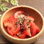簡単！トマトの塩昆布和え　ピリ辛胡麻風味