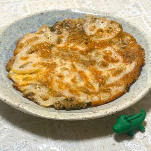 あ〜の作ってみた!投稿(【蓮根と大葉チーズライスピザ】もちっと香ばし!カリッとチーズ)