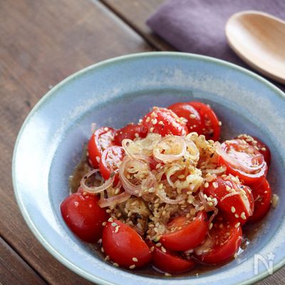 プチトマトとみょうがの和風マリネ