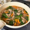 ワンパンでつくる！⟡【豚肉とほうれん草のとろたま中華丼】の工程5