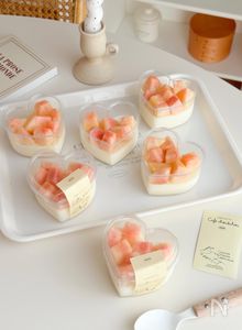 材料4つ カルピスで作る桃のパンナコッタ